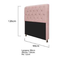 Kit Cabeceira Lady Recamier Ari 90cm Solteiro Rosê - 3