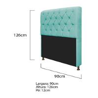 Kit Cabeceira Lady Recamier Ari 90cm Solteiro Azul - 4