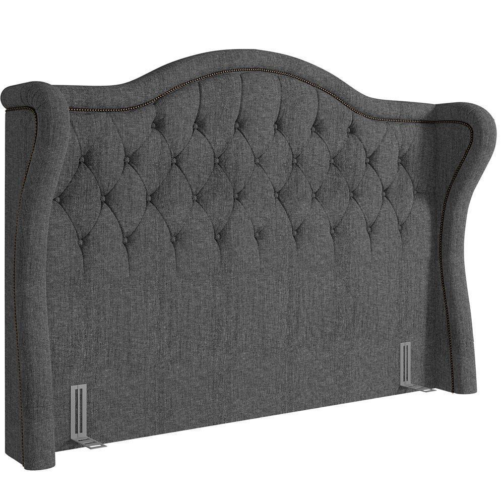 Cabeceira Cama Box Casal King 195cm P05 Lisboa Cinza Escuro - 1