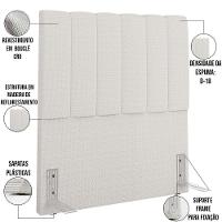 Cabeceira Cama Box Solteiro 100cm Dália W01 Bouclê Cru - 8