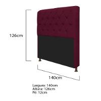 Kit Cabeceira Lady Recamier Ari 140cm Casal Bordô - 4