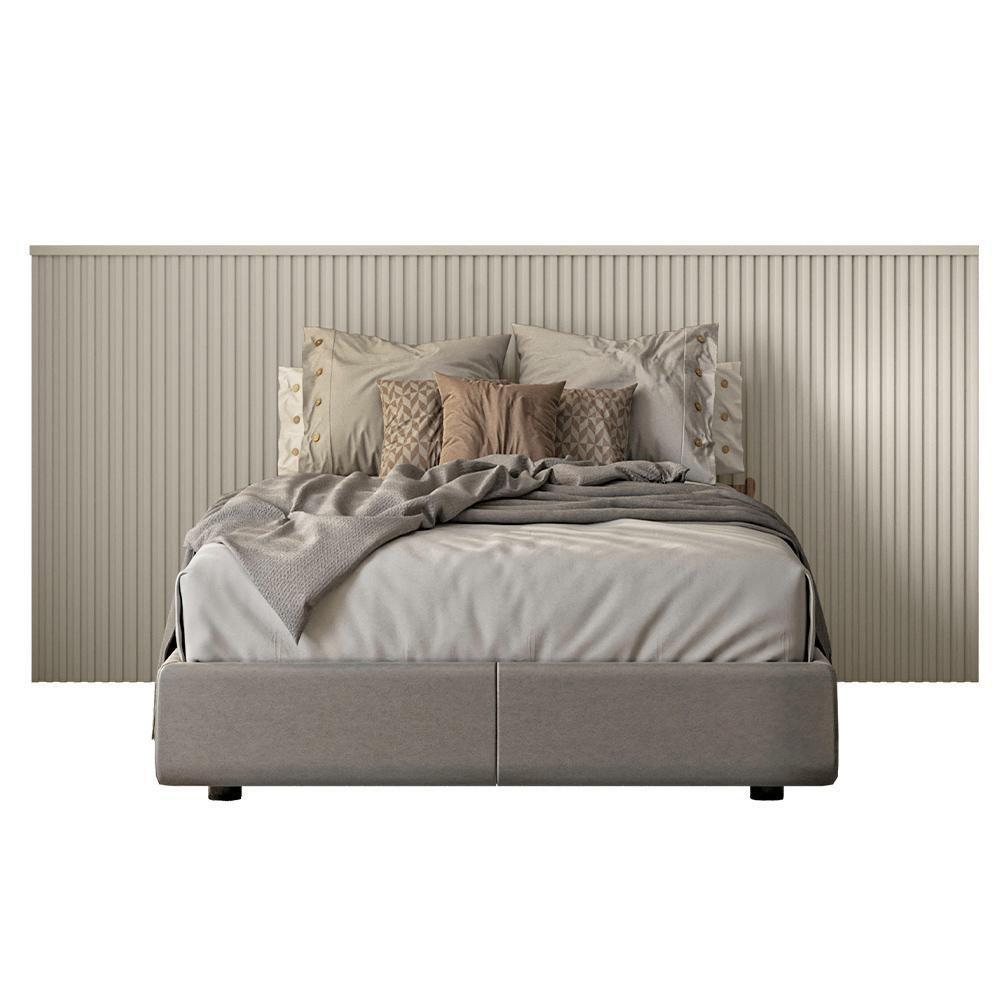 Cabeceira De Madeira Para Cama De Casal 240 Cm Off White - 2