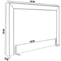 Cabeceira Cama Box Casal 140cm P05 Berlim Cinza Escuro