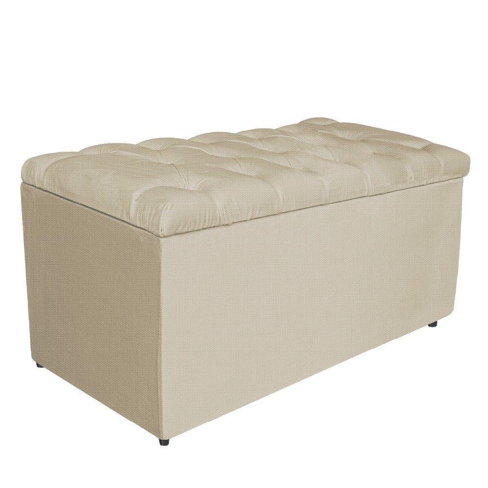 Kit Cabeceira Calçadeira Liverpool 90cm Solteiro Linho Bege - 3