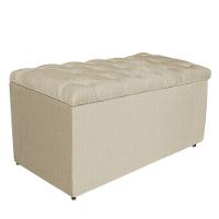 Kit Cabeceira Calçadeira Liverpool 90cm Solteiro Linho Bege - 3