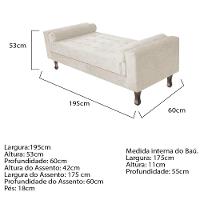 Kit Cabeceira Lady Recamier Félix 195cm King Bege - 6