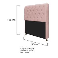 Kit Cabeceira Lady Recamier Félix 90cm Solteiro Rosê - 2