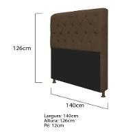 Kit Cabeceira Lady Recamier Ari 140cm Casal Marrom - 2