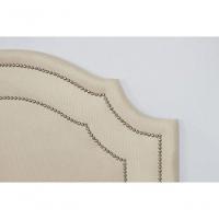Cabeceira Solteiro Luxo 90x60 Suede Off White Tachas Prata
