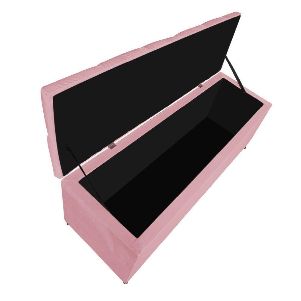 Kit Cabeceira Calçadeira Liverpool 90cm Solteiro Rosa - 3