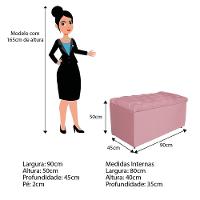 Kit Cabeceira Calçadeira Liverpool 90cm Solteiro Rosa - 6