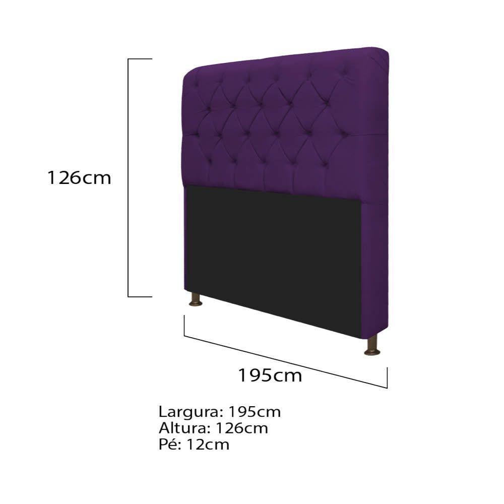 Kit Cabeceira Lady Recamier Félix 195cm King Roxo - 2