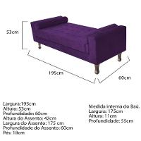 Kit Cabeceira Lady Recamier Félix 195cm King Roxo - 7