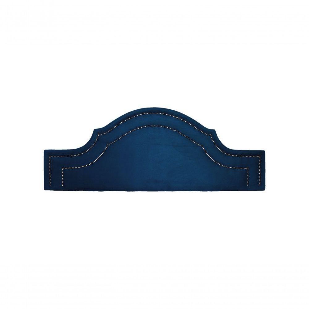 Cabeceira King Luxo 193x60 Suede Azul Tachas Fumê - 2
