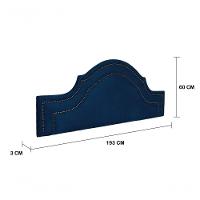 Cabeceira King Luxo 193x60 Suede Azul Tachas Fumê - 5