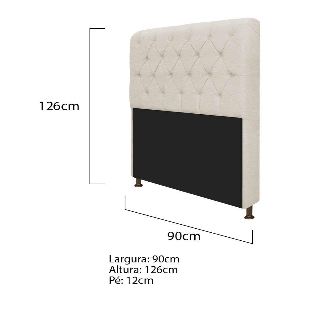 Kit Cabeceira Lady Recamier Félix 90cm Bege - 3