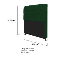 Kit Cabeceira Lady Recamier Ari 90cm Solteiro Verde - 3