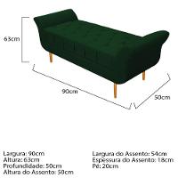 Kit Cabeceira Lady Recamier Ari 90cm Solteiro Verde - 10
