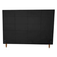 Cabeceira Larissa Para Colchão De 1,93 Mt-Suede Preto - 1