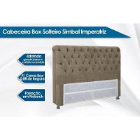 Painel de Cama Box Estofada Solteiro Imperatriz Plus Suede Marrom - Simbal - 3
