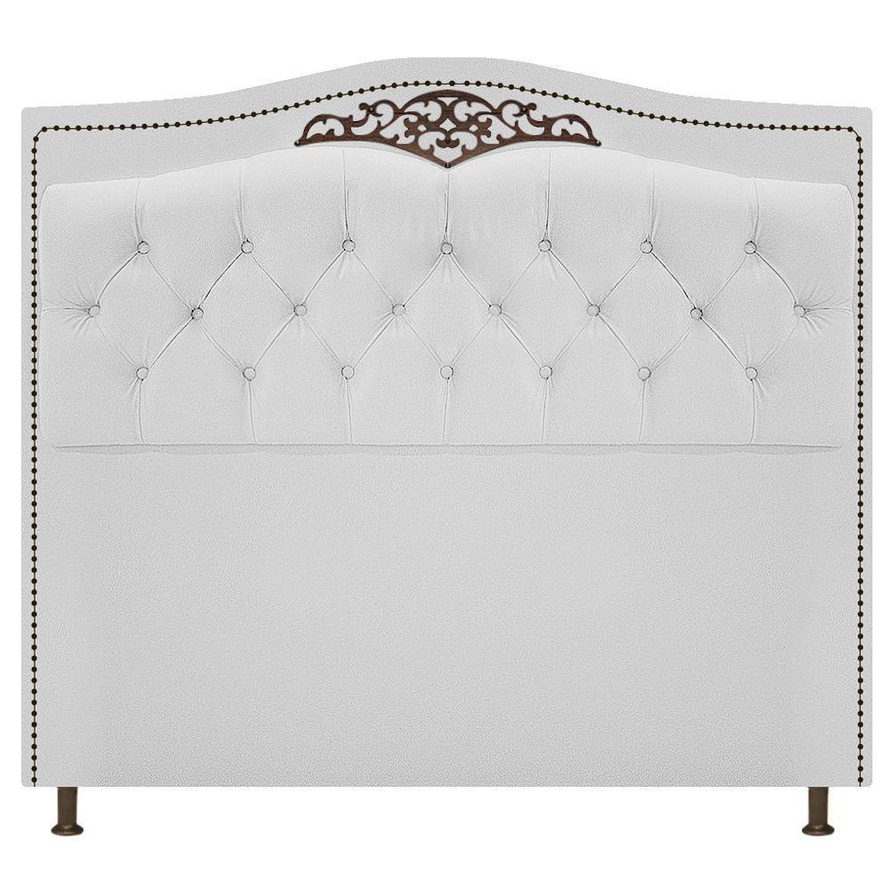 Kit Cabeceira Calçadeira Yasmim 140cm Casal Branco - 4