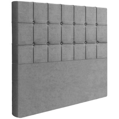 Cabeceira Casal 138 Cm Lots Veludo Cinza Soon Cinza