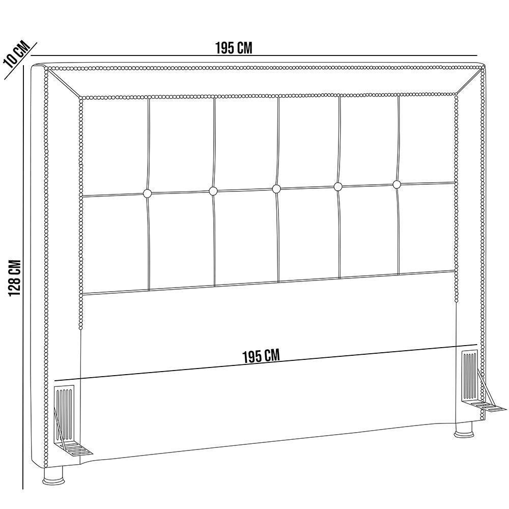 Cabeceira Cama Box Casal King 195cm P05 Atenas Corino Marrom - 4