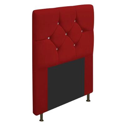 Cabeceira Solteiro França A05 C/ Strass 90 Cm Vermelho