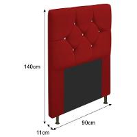 Cabeceira Solteiro França A05 C/ Strass 90 Cm Vermelho - 5