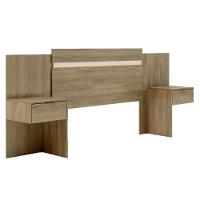 Cabeceira Cama Box Madeirado Casal/Queen Urban c/ 2 Gavetas Noce/Off White - Carraro - 1