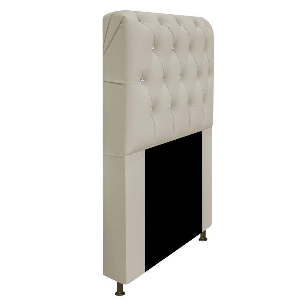 Cabeceira Solteiro Lady A05 C/ Strass 90 Cm Corano Bege - 1