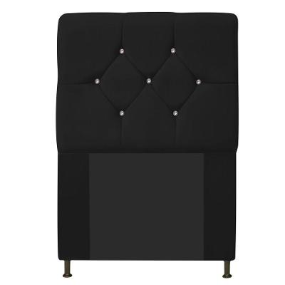 Cabeceira Solteiro França A05 C/ Strass 90 Cm Preto