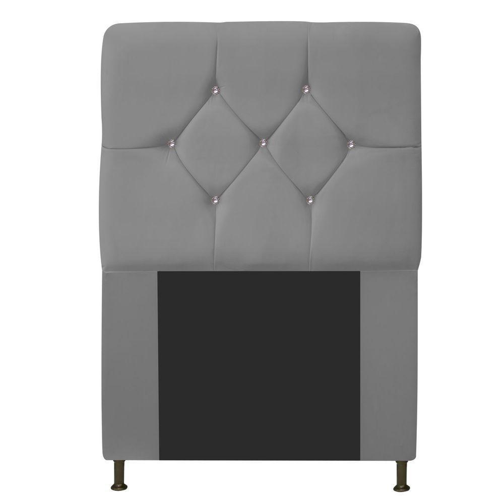 Cabeceira Solteiro França A05 C/ Strass 90 Cm Cinza - 3