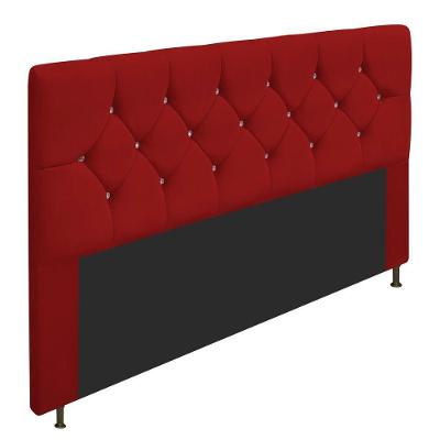 Cabeceira King França A05 C/ Strass 195 Cm Vermelho