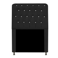 Cabeceira Solteiro Lady A05 C/ Strass 90 Cm Corano Preto - 3