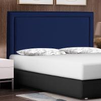 Cabeceira Cama Box Casal Maísa 140Cm Com Frame Azul Escuro - 6