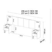 Cabeceira Cama Box Madeirado Casal Tulipa c/ 2 Gavetas Branco - Demóbile - 3