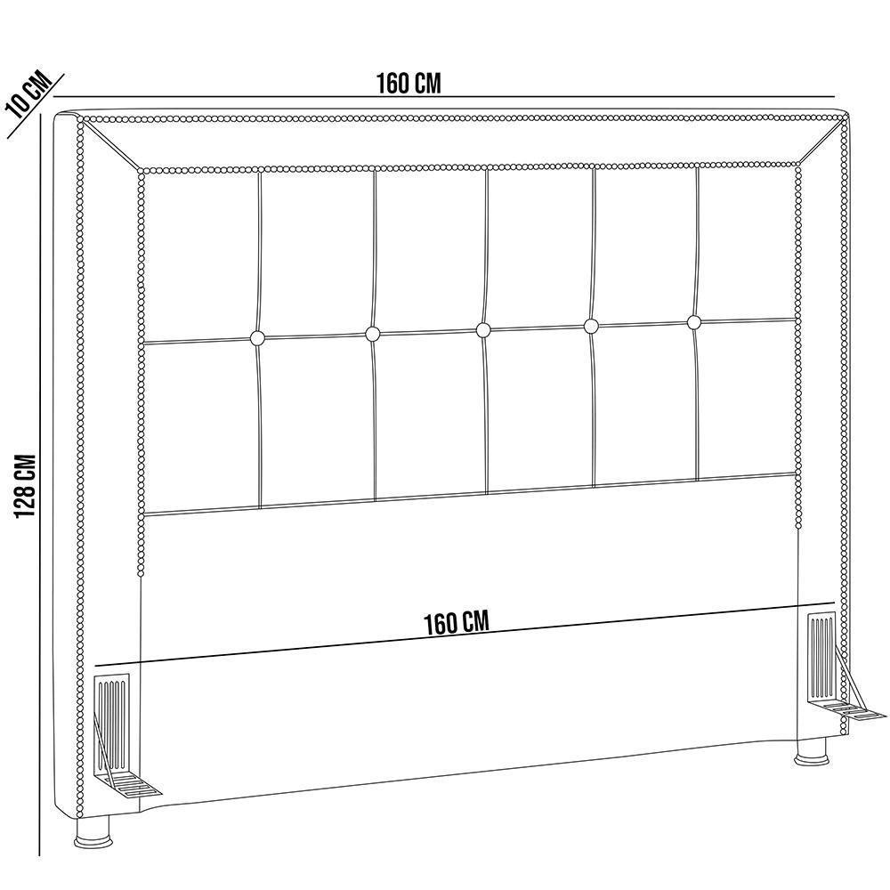 Cabeceira Casal Queen 160cm P05 Corino Marrom - 4