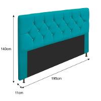 Cabeceira King França A05 C/ Strass 195 Cm Azul Turquesa - 2