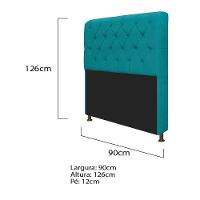 Kit Cabeceira Lady Recamier Félix 90cm Solteiro Azul - 2
