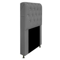 Cabeceira Solteiro Lady A05 C/ Strass 90 Cm Corano Cinza - 1