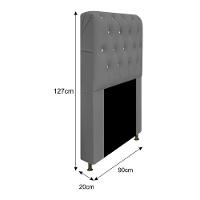 Cabeceira Solteiro Lady A05 C/ Strass 90 Cm Corano Cinza - 2