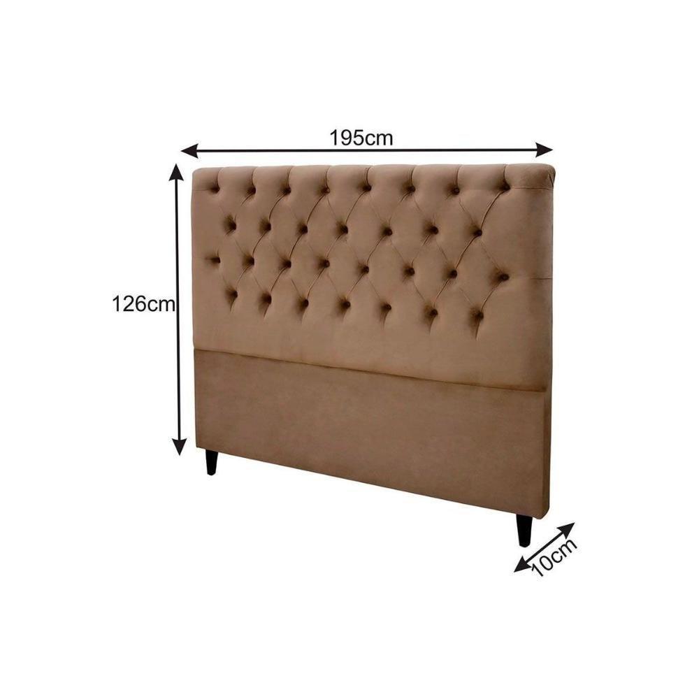 Cabeceira Cama Box Estofada King King Embaixatriz Plus Suede Cinza - Simbal - 3
