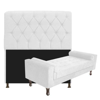 Kit Cabeceira Lady Recamier Félix 140cm Casal Branco