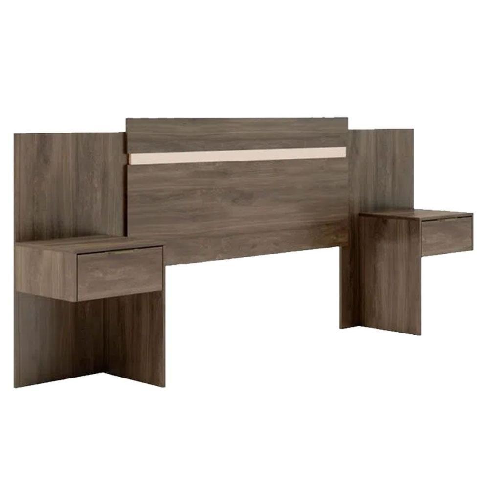 Cabeceira Cama Box Madeirado Casal/Queen Urban c/ 2 Gavetas Legno/Off White - Carraro - 1