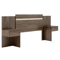 Cabeceira Cama Box Madeirado Casal/Queen Urban c/ 2 Gavetas Legno/Off White - Carraro - 1