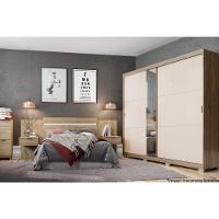 Cabeceira Cama Box Madeirado Casal/Queen Urban c/ 2 Gavetas Legno/Off White - Carraro - 3