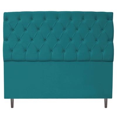 Cabeceira Estofada Liverpool 195cm Azul Turquesa
