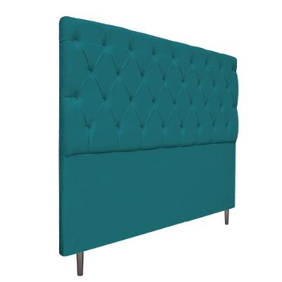 Cabeceira Estofada Liverpool 160cm Azul Turquesa
