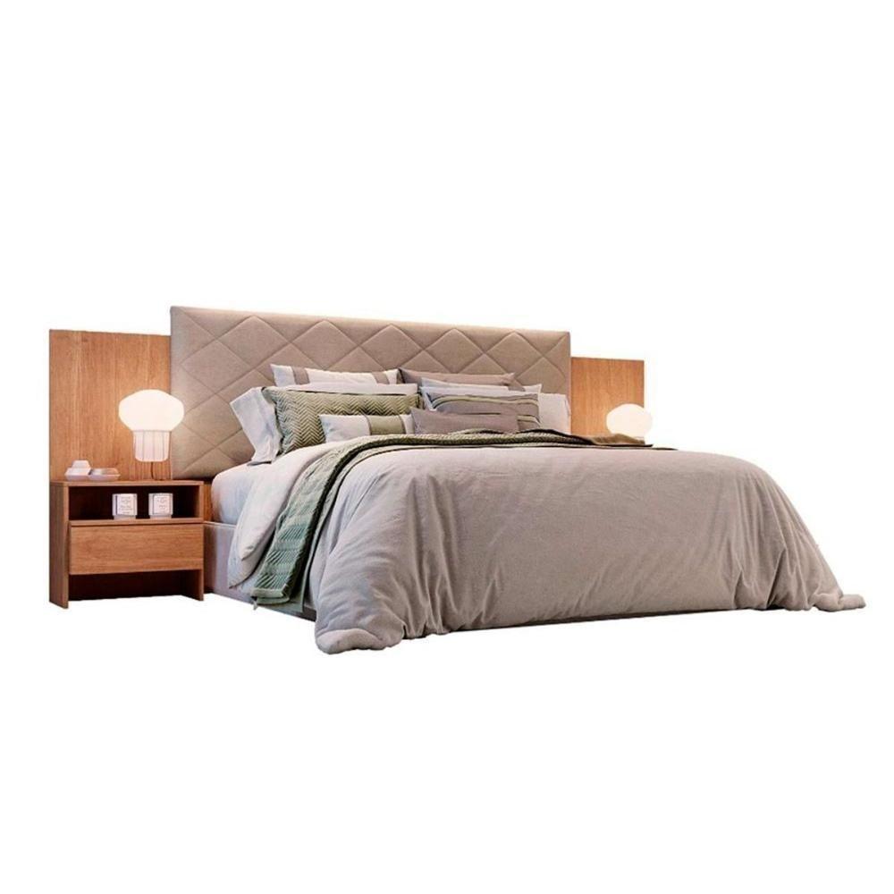 Cabeceira Cama Box Madeirado Casal Everest Plus c/ 2 Gavetas Freijo Cumaru - Novo Horizonte - 1